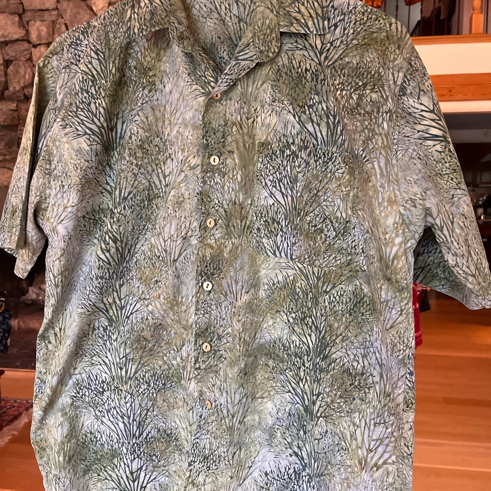 Green Patterned Men's Shirt